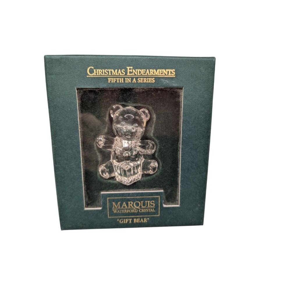 Marquis Waterford Crystal "Gift Bear" Christmas Endearments Ornament